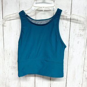 Joyln Sports Bra Women Size XS Sarae Peacock Blue Athletic Running Summer Nylon